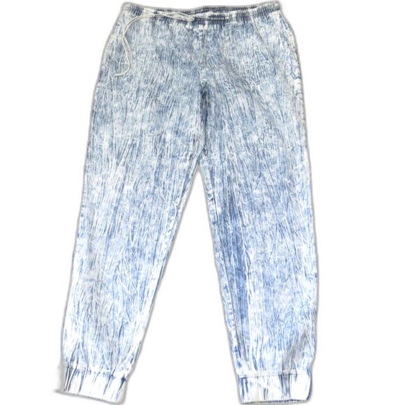 Crave Fame Pants - Crave Fame Acid Wash 90's inspired Joggers 100% Cotton  Blue XL EUC